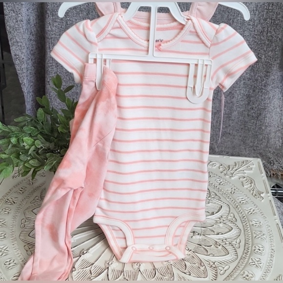 (18m)Carters 3 Pc.Set Baby Girls Onesie, Pants, Sleeveless Romper - Picture 6 of 9